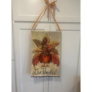 Give Thanks Turkey Wall Hanging Thanksgiving Home Decor Decoration